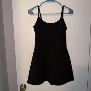 Black Sleeveless A-Line Romper with Spaghetti Straps